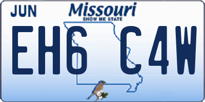 MO license plate EH6C4W
