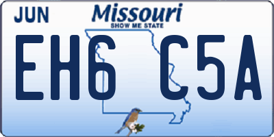 MO license plate EH6C5A