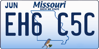 MO license plate EH6C5C