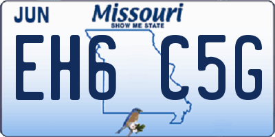 MO license plate EH6C5G