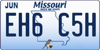 MO license plate EH6C5H