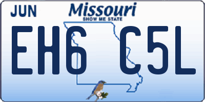 MO license plate EH6C5L