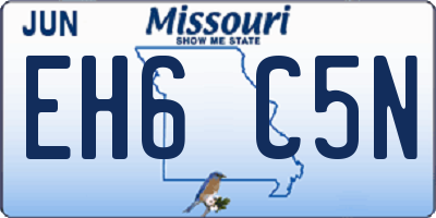 MO license plate EH6C5N