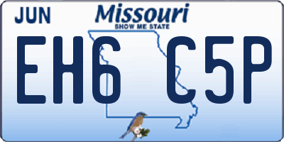 MO license plate EH6C5P