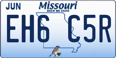 MO license plate EH6C5R