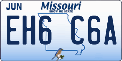 MO license plate EH6C6A