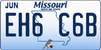 MO license plate EH6C6B