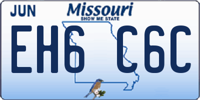 MO license plate EH6C6C