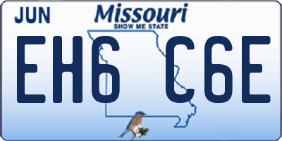 MO license plate EH6C6E