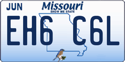 MO license plate EH6C6L