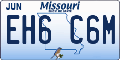 MO license plate EH6C6M