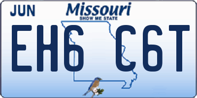MO license plate EH6C6T