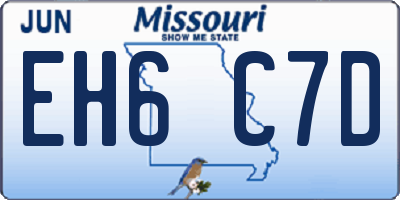 MO license plate EH6C7D