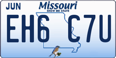 MO license plate EH6C7U