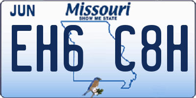 MO license plate EH6C8H