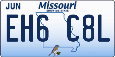 MO license plate EH6C8L