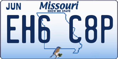 MO license plate EH6C8P