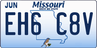 MO license plate EH6C8V