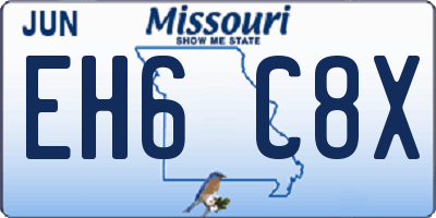 MO license plate EH6C8X
