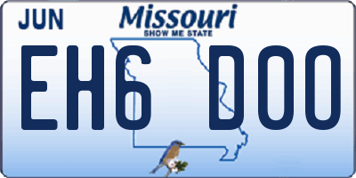 MO license plate EH6D0O