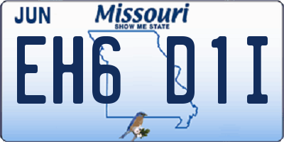 MO license plate EH6D1I