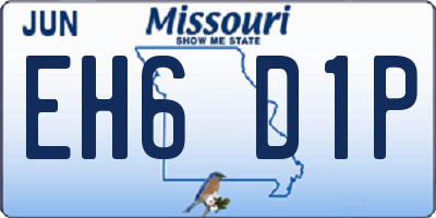 MO license plate EH6D1P