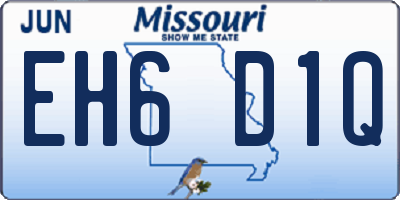 MO license plate EH6D1Q
