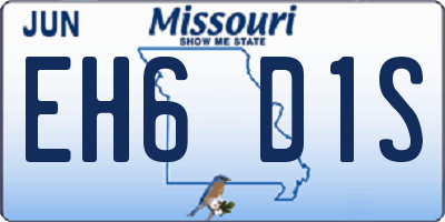 MO license plate EH6D1S