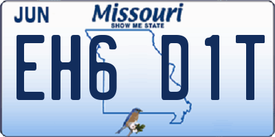 MO license plate EH6D1T