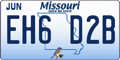 MO license plate EH6D2B