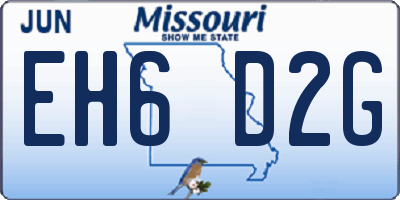 MO license plate EH6D2G