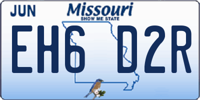 MO license plate EH6D2R