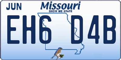 MO license plate EH6D4B