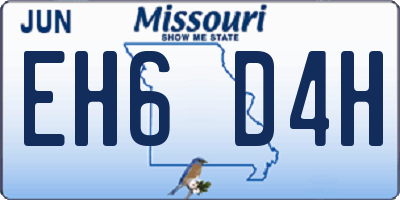 MO license plate EH6D4H