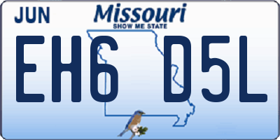 MO license plate EH6D5L