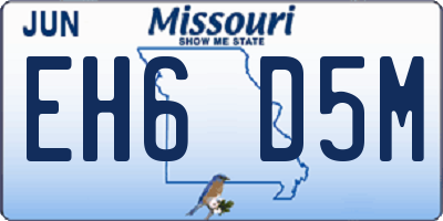 MO license plate EH6D5M