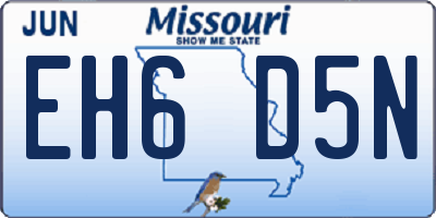 MO license plate EH6D5N
