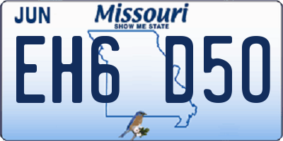 MO license plate EH6D5O
