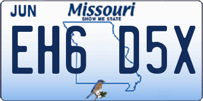 MO license plate EH6D5X