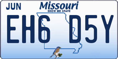 MO license plate EH6D5Y