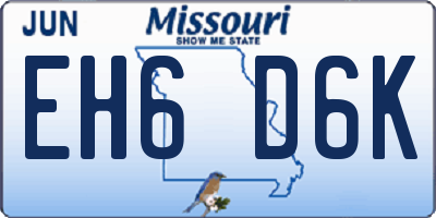 MO license plate EH6D6K
