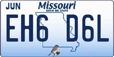 MO license plate EH6D6L
