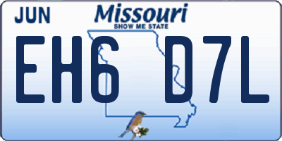 MO license plate EH6D7L