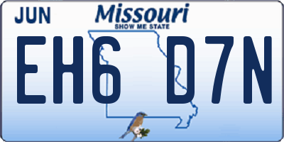 MO license plate EH6D7N