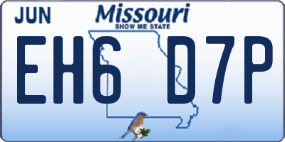MO license plate EH6D7P