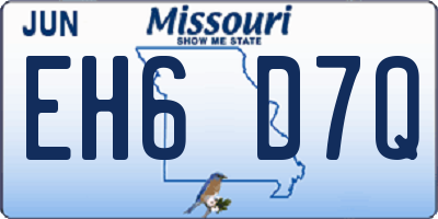 MO license plate EH6D7Q