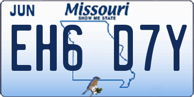 MO license plate EH6D7Y