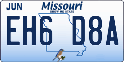 MO license plate EH6D8A