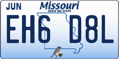 MO license plate EH6D8L