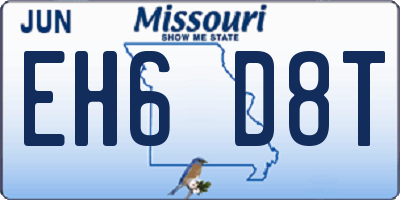 MO license plate EH6D8T